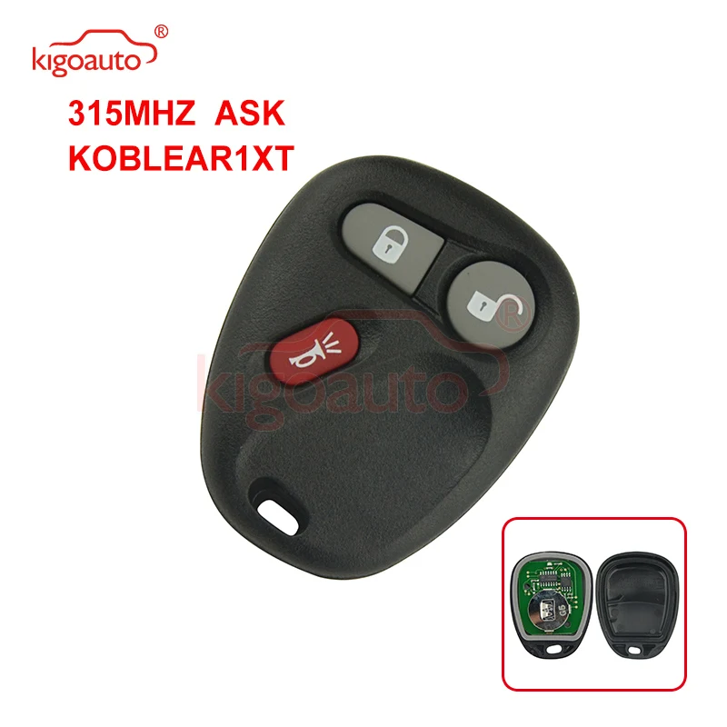 

Kigoauto KOBLEAR1XT remote key fob 3 button 315Mhz ASK for Chevrolet Tahoe Suburban GMC Sierra Yukon 2002