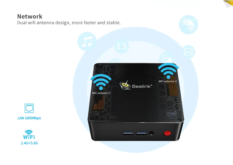 Мини пк Windows beelink x45 мини пк 8GB128GB LAN 1000M мини пк 8GB256GB ноутбук процессор Intelj4105 Beelink Gemini X45 мини пк