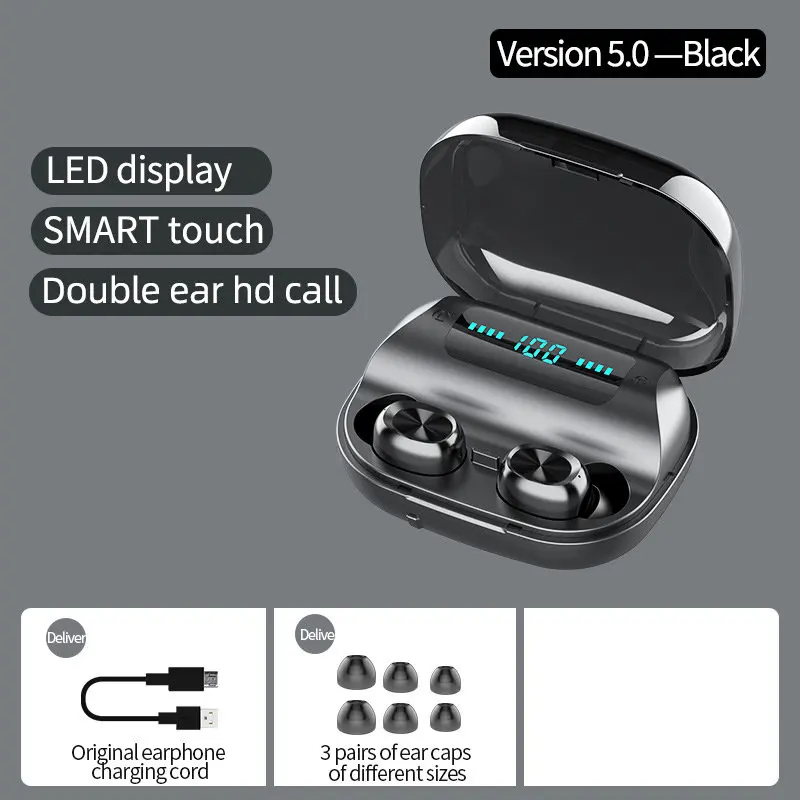 V11 TWS Bluetooth 5 0 наушники с микрофоном 4000 мАч charing чехол HD стерео светодиодный дисплей
