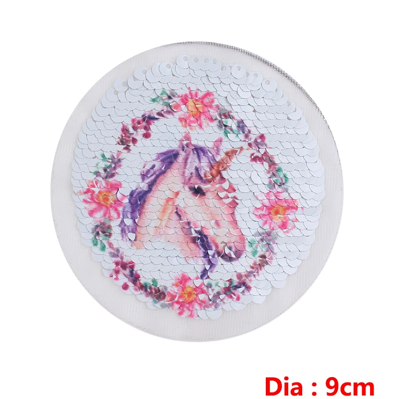 Nicediy Единорог Роза Реверсивные меняющие цвет блестки патчи Фламинго милая