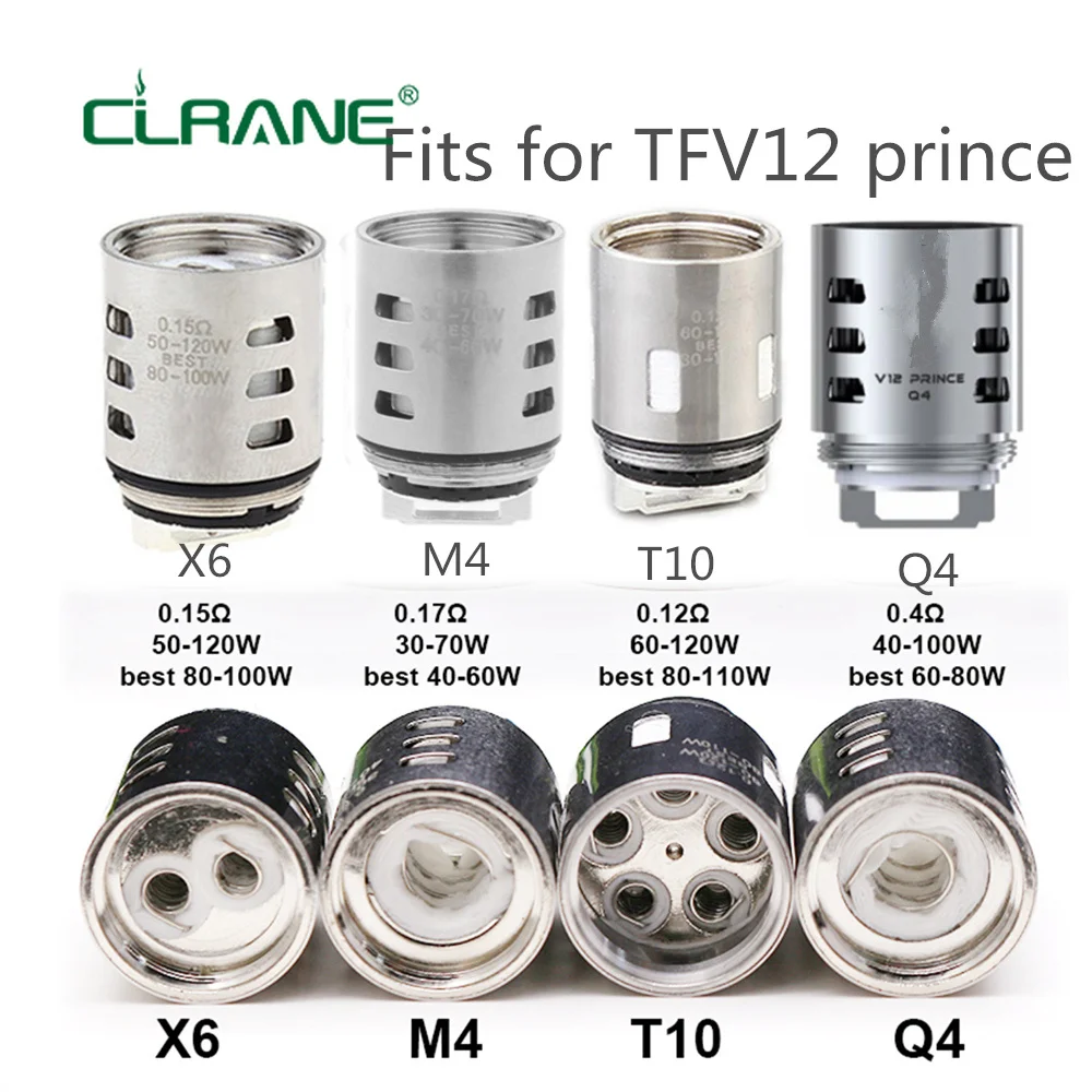 5 шт. CLRANE V12 Prince M4/Q4/X6/T10 Сменная головка атомайзера для TFV12 Prince|Испарители