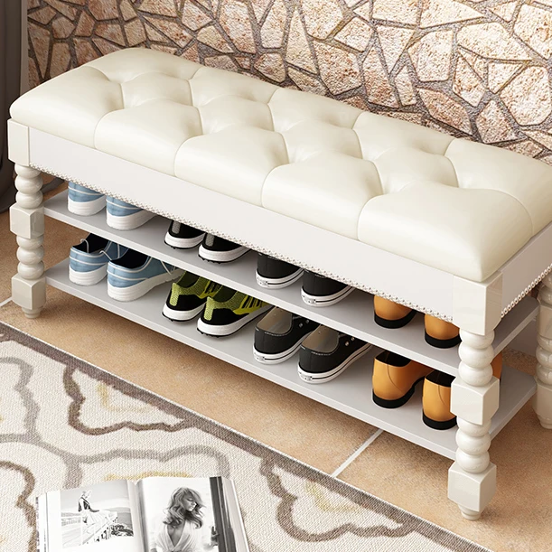 Твердый деревянный стеллаж для обуви простой бытовой дверь обувного шкафа