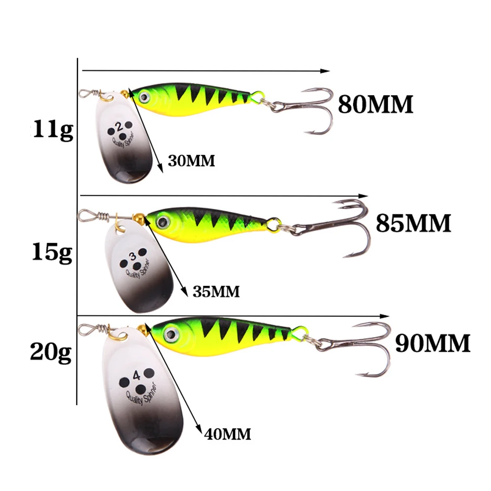 11g/15g/20g Rotating Metal Spinnerbait Fishing Lure Artificial Hard Bait Freshwater Saltwater Fishing BaitCarpFishing Tackle Hot