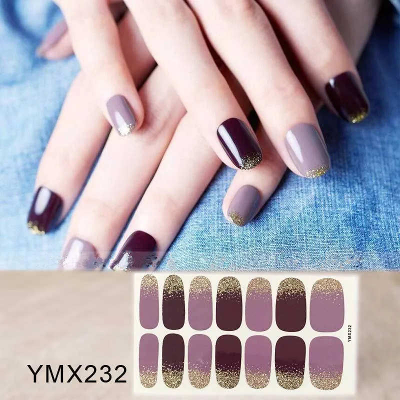 14 наконечников блестящие наклейки на ногти с полным покрытием сделай сам для