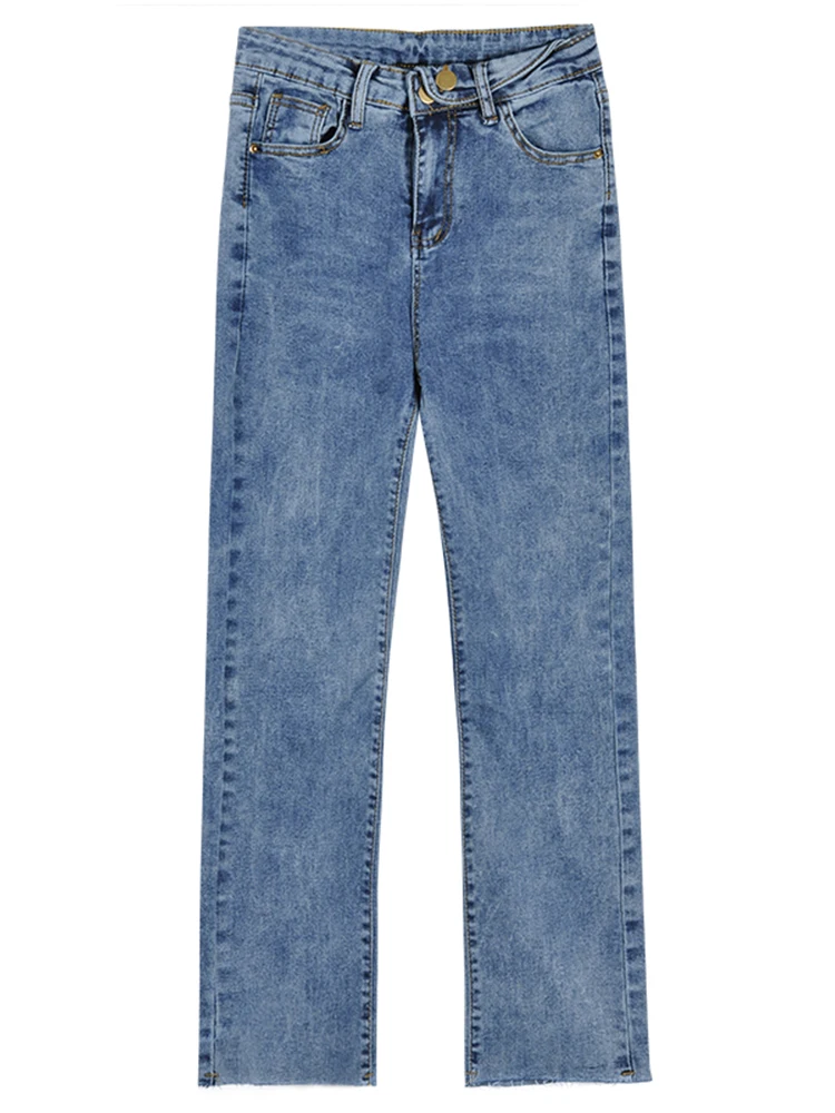 

WAVSIYIER jeans woman autumn Denim Trousers Streetwear solid denim pants women korean style vintage high waist winter 2020 chic