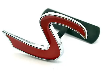 

1X Red S Car Front Grill Badge Cooper S JCW Car Grille Hood Emblem Car Styling