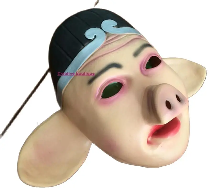

Moive Journey To The West Pig Bajie Latex Mask Cosplay Pig Mask Unisex Halloween Fancy Dress Costume Sun Wukong Friend Cute Mask