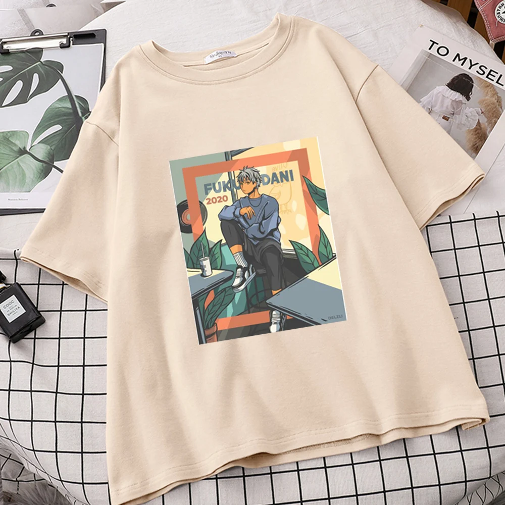 

Футболка Haikyuu женская с коротким рукавом, топ оверсайз с круглым вырезом для Волейбольного клуба, летняя