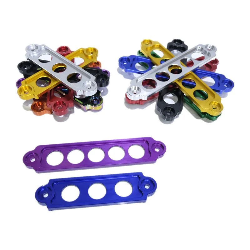 

Aluminum Alloy Car Battery Fasten Bracket Holder Universal Circular Hole Battery Tie Down Brace Fits For Honda Civic EK EG