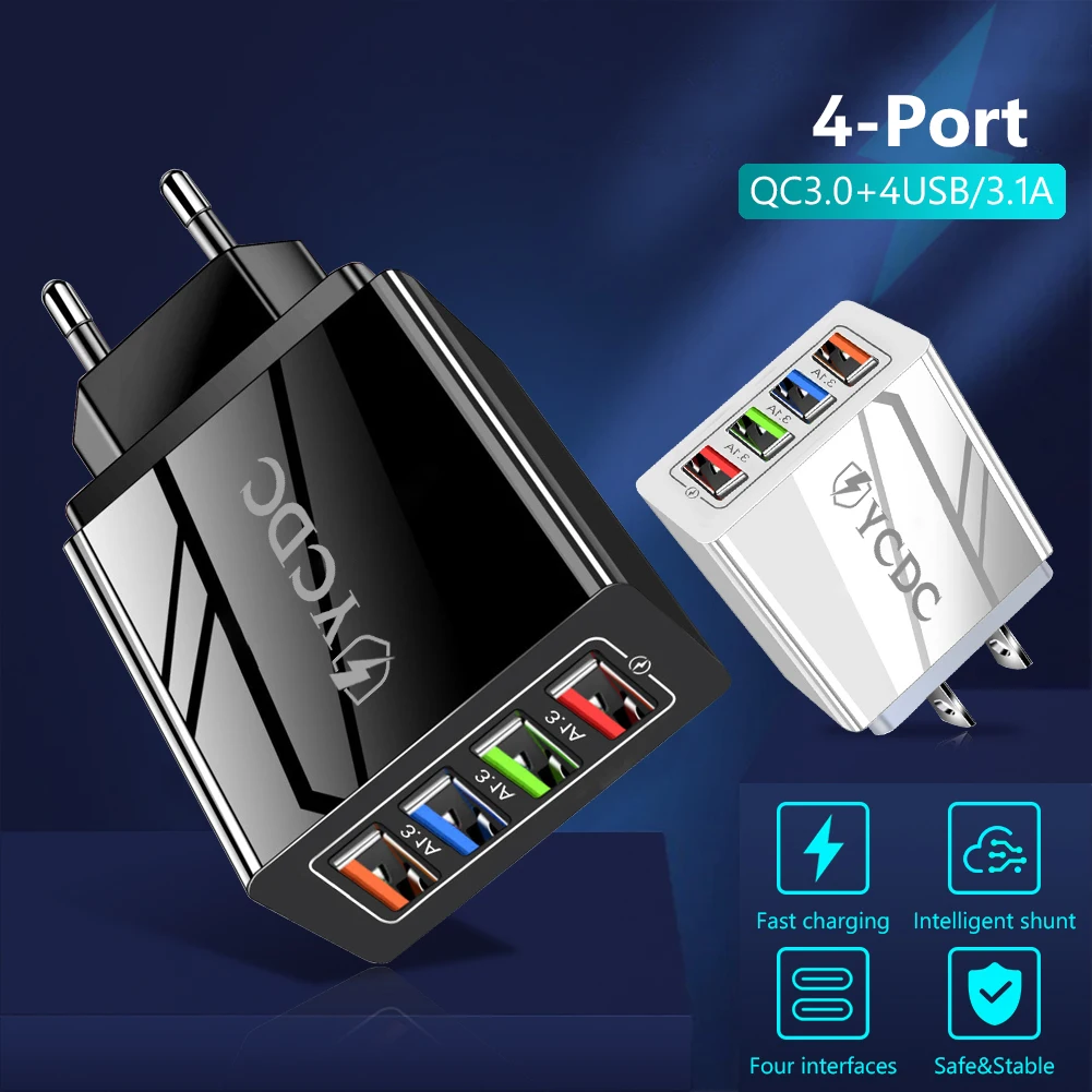 5V 2A 3.5A 1 4 USB порта Быстрая зарядка адаптер питания для телефона путешествия дома