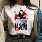 Для женщин Harajuku BELLA CIAO с принтом в виде букв для La Casa De Papel Футболка короткий рукав смешные деньги, House of Paper в стиле хип-хоп футболки