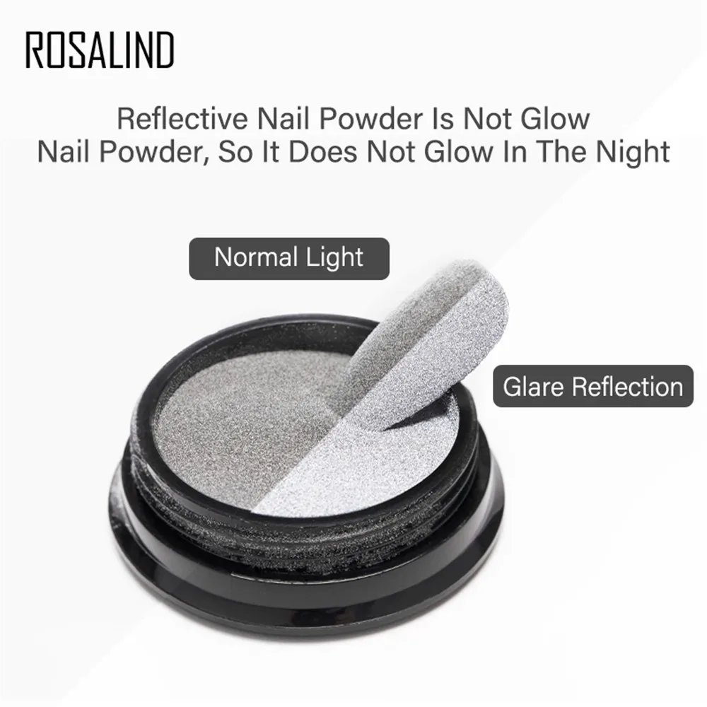 Зеркальный серый и белый цвет светоотражающий порошок для ногтей суперъяркий