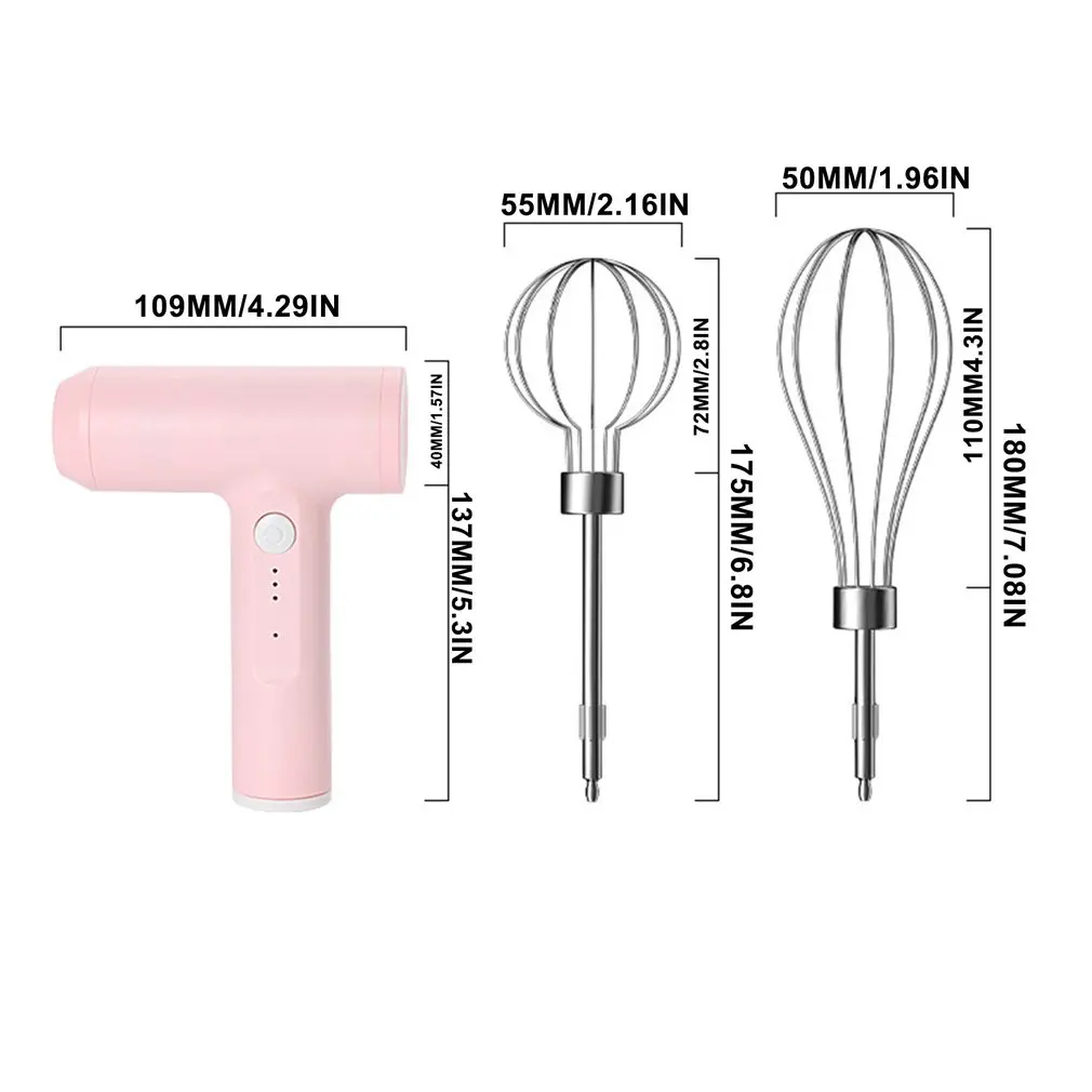 

Hand-held High-power Electric Whisk USB Rechargeable Turbo Portable For Baking Sauce Cream Durable Whisk
