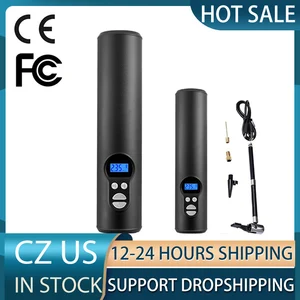 Портативный универсальный автомобильный воздушный компрессор, Электрический мини-насос, перезаряжаемый со светодиодным аварийным освещением, 12 В, 150psi