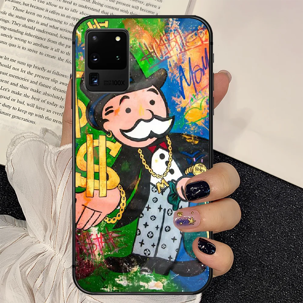 

Funny Cartoon Monopoly Phone Tempered Glass Case Cover For Samsung Galaxy S Note 5 6 9 10 10E 20 21 FE Plus Uitra Funda Soft 3D