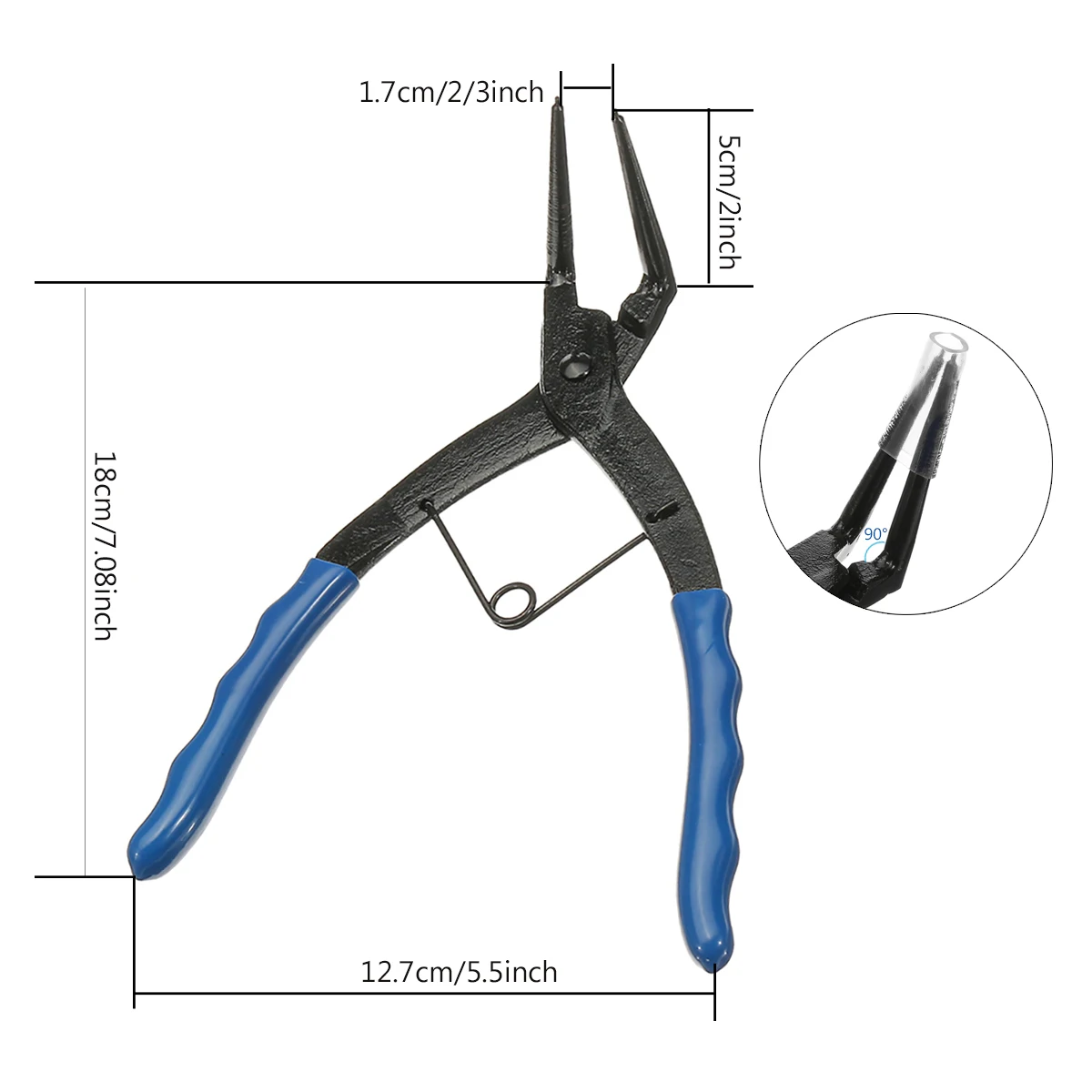 

Long Nose 90 50 mm Snap Ring light duty Internal Circlip Pliers Tips Snap Ring Plier Tool