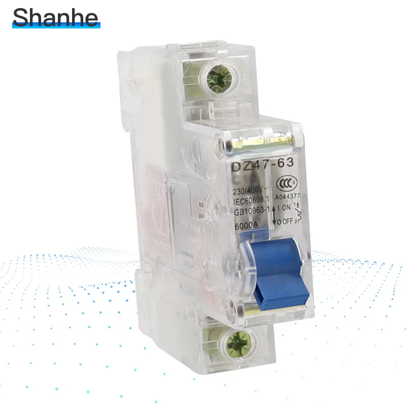 DZ47-63 1P 6A 10A 16A 20A 25A 32A 40A 50A 63A прозрачный мини-выключатель MCB C45