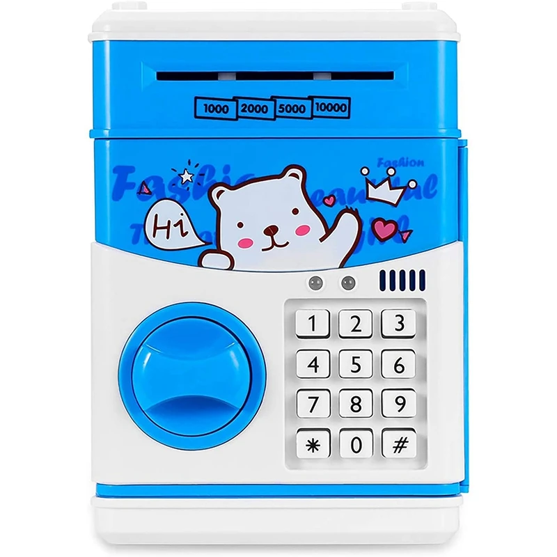 

Piggy Bank,Children's Cartoon Electronic Password,Can Automatically Scroll Paper Cassette with Music Playing for Kids