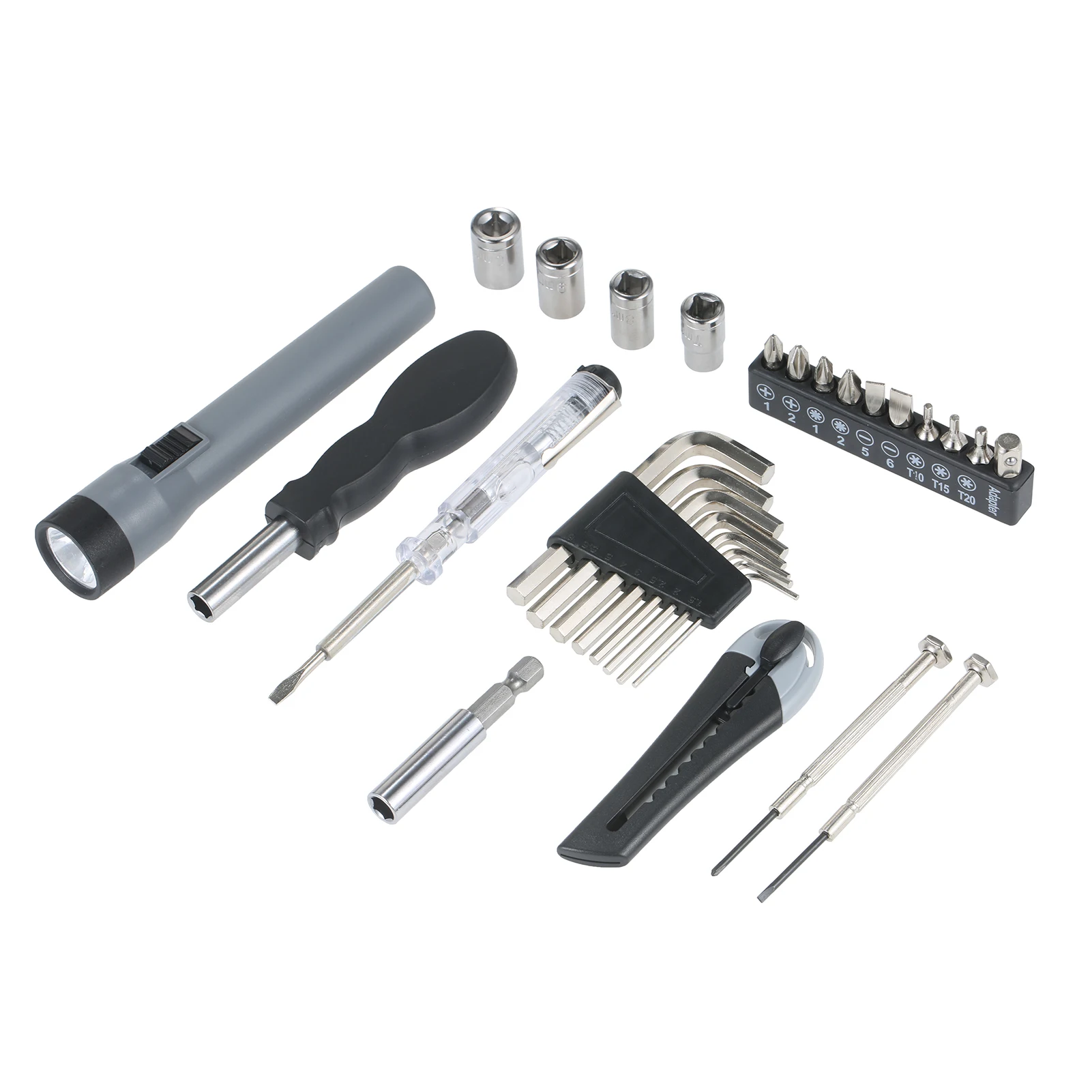 

29PCS Repair Tool Kit Assortment Hand Tool Set Multifunctional Handy Hardware Tool Kit Precision Screwdriver Bits Wrench Torch