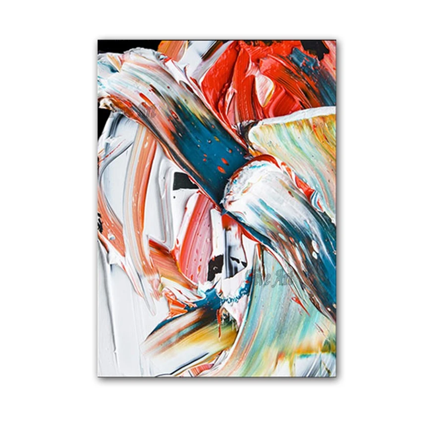 

Картина маслом большого размера с изображением ножа, ручная роспись, абстрактные картины на холсте, настенное искусство для украшения дома ...