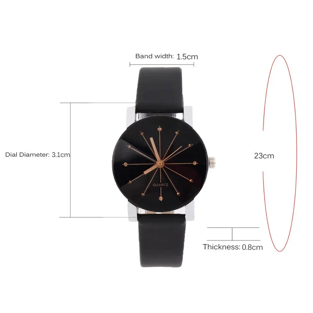 

Fashionable Wrist Watch Man Women Lovers Couple Luxury Quartz Movement Needle Time Wrist Watches PU Leather Band Valentine Gifts