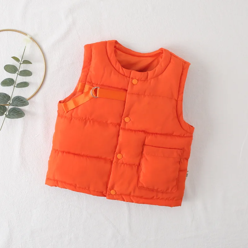 Новинка зимы 2019 детская одежда детский хлопковый жилет на пуху без рукавов с