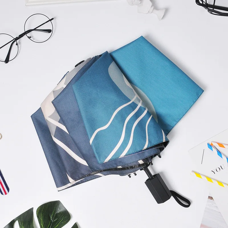 

Three-folding umbrella for men and women wind-resistant umbrella vinyl sun-proof umbrella Sunny and rainy dual-purpose umbrella