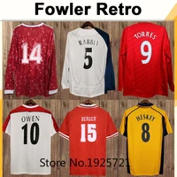 1885 86 fowler torres retro long sleeve mens soccer jerseys dalglish gerrard heskey home red football shirt adult uniforms
