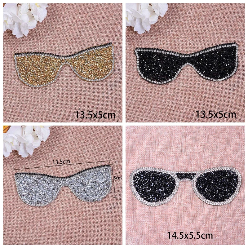 Модные солнцезащитные очки Стразы вышитые патчи с помощью утюга аппликации