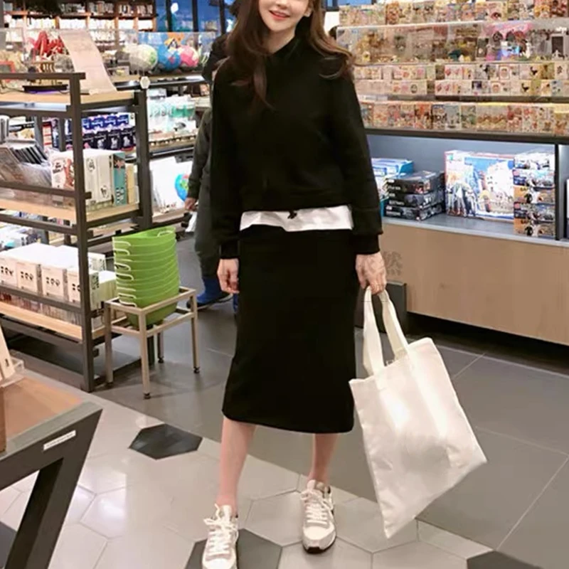 Весенне-осенний женский костюм из 2 предметов с длинным рукавом повседневный