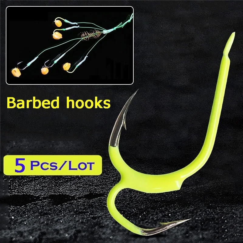 PULLINE 5 шт./лот из высокоуглеродистой стали двойные колючие рыболовные крючки для