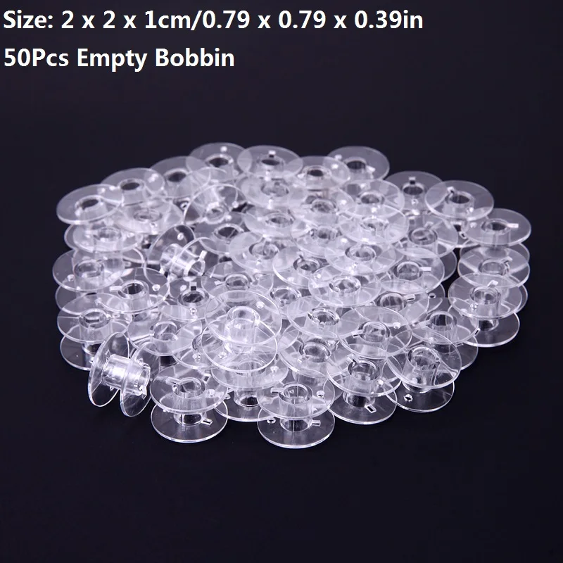 12Pcs Bobbin Clips Thread Roller Fixed Wrapped Clamp Bobbin Thread Tools DIY Sewing Accessories - Цвет: 50Pcs empty Bobbin