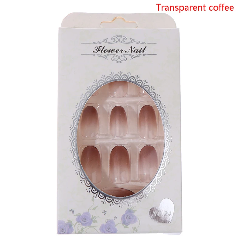 

24pcs/pack False Nail Artificial Tips Set Full Press On Nails Art Extension With Glue