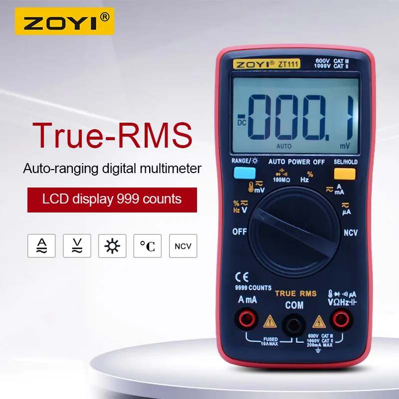 Цифровой мини мультиметр ZOYI ZT111 9999 отсчетов ом амперметр напряжения постоянного