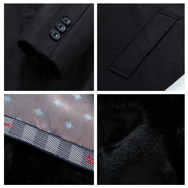 2021 Новинка Мужское Шерстяное Пальто Зимняя Шерстяная Одежда Длинное С