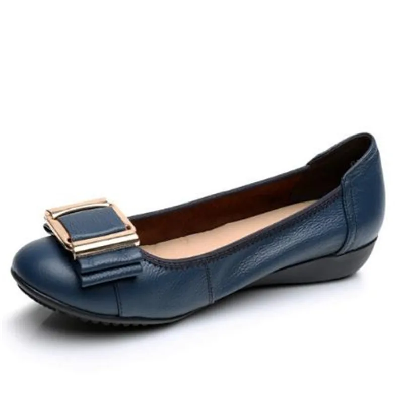 Женская обувь из натуральной воловьей кожи с бантом большие размеры | Обувь