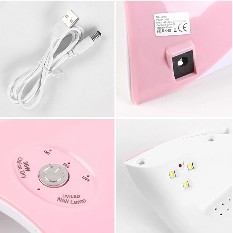 UV LED Nail Lamp 36w Professional Convenience Dryer Gel Polish Light for Fingernail Toenail Manicure Tools | Красота и здоровье