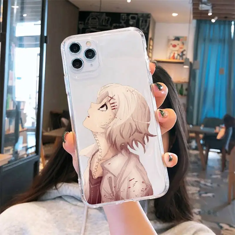 

anime JUUZOU SUZUYA Tokyo Ghouls Phone Cases Transparent soft For iphone 5 6 7 8 11 12 s c se plus mini x xs xr pro max
