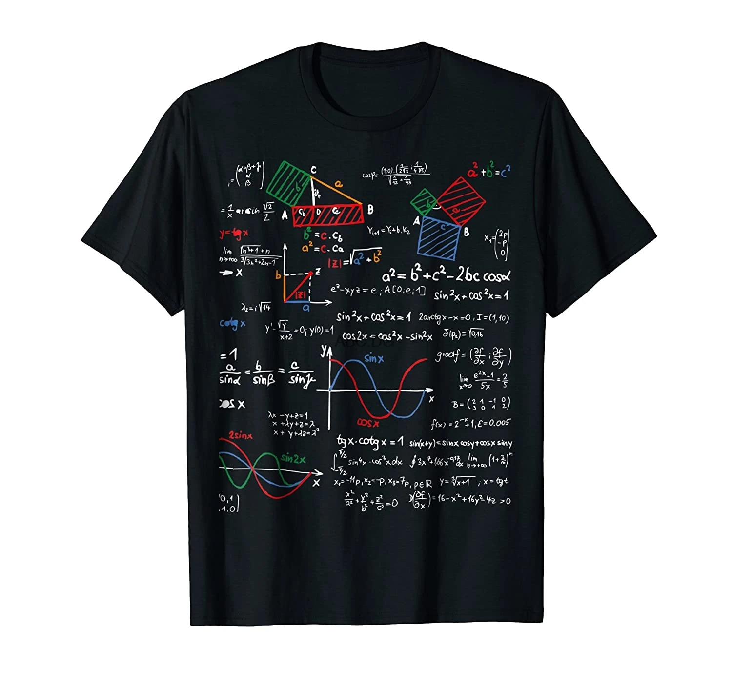 

Math T-Shirt Teacher Formulas Cheat Sheet Cool Geek Nerd Tee