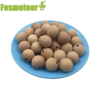 fosmeteor wooden teether chewable 10 20mm beech beads ecofriendly unfinished natural wood beads diy craft jewelry accessories