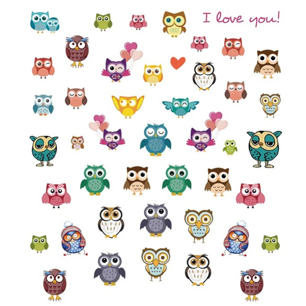 5 листов дизайна ногтей переводные наклейки с животными совой водные Обертывания