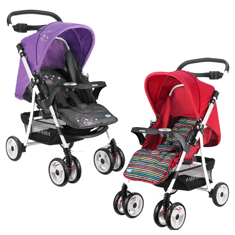 

Ultra Baby Stroller Newborn Carriage Baby Cart Lie Flat Foldable Convertible Handle Baby Umbrella Four Wheels Pram Buggy