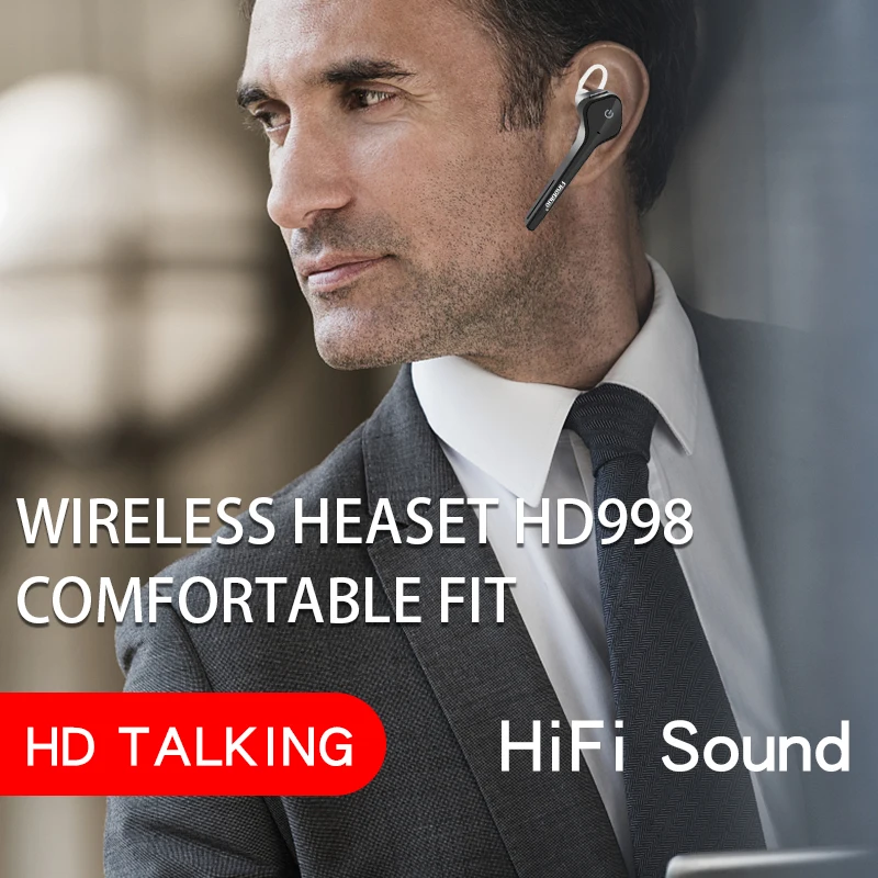 

Fineblue Wireless Headset HD98 is a Bluetooth Headset With Microphone NoiseReduction TWS Stereo, Suitable for Xiaomi Android IOS