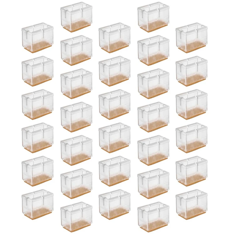 

Силиконовые чехлы для стульев, 32 шт., войлочные накладки для пола стула, прямоугольные, длина: 1,5x1,7 дюйма, ширина: 0,6x0,8 дюйма