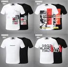 2021 летняя футболка Dsquared2 для мужчин и женщин, уличная футболка в стиле хип-хоп с круглым вырезом и короткими рукавами, хлопковая Футболка с локомотивами