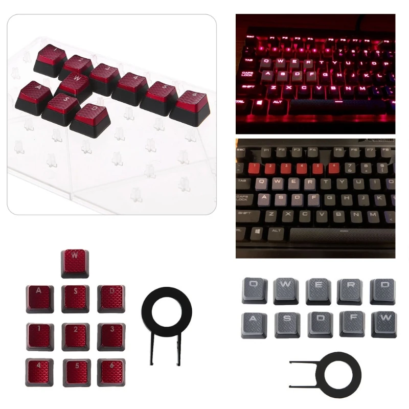 

10Pcs/Pack Keycaps for Corsair K70 K65 K95 G710 RGB STRAFE Mechanical Keyboard