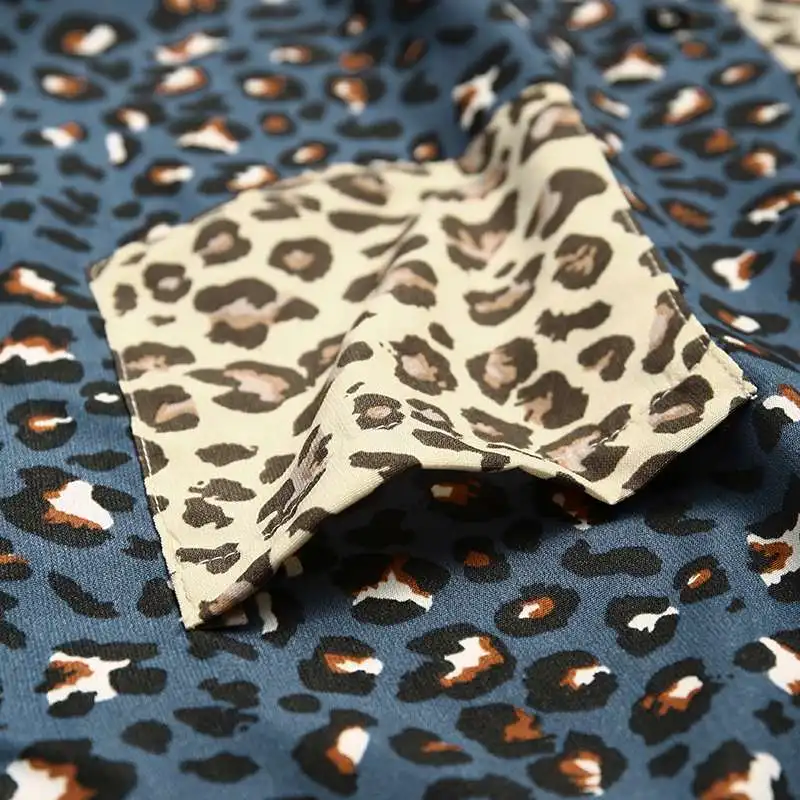 

2021 Summer Men Casual Short Sleeve Lapel Printed Shirt Fashion Leopard Patchwork Shirts Breathable Chic Camisa Hombre Chemise