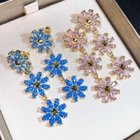 foydjew fashion jewelry high quality simple and elegant sunflower earrings female flower daisy long dangle earring for women