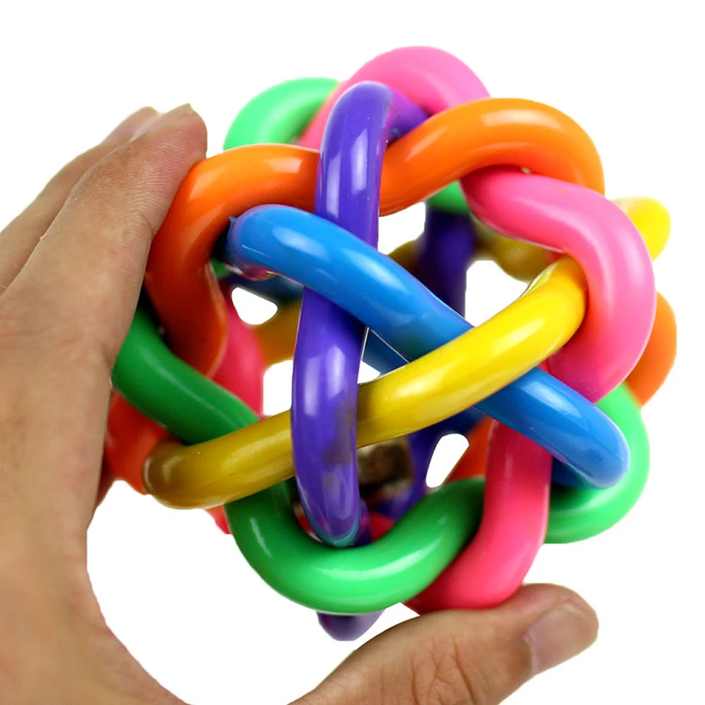 

Colorful Rainbow Dog Playing Ball Scratch Dental Healthy Chewing Balls Tooth Cleaning Interactive Elasticity Toy Pet Products