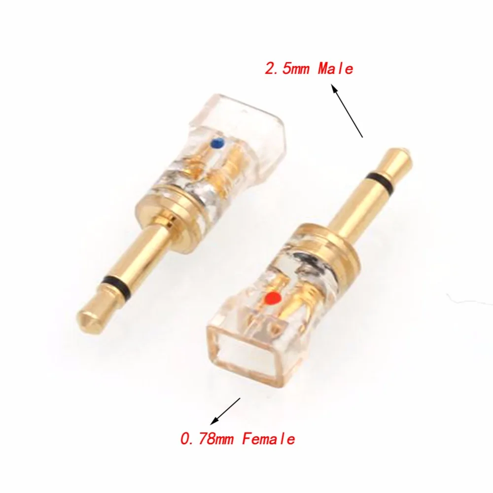 Адаптер конвертер Audiocrast Pair MMCX/.78mm Female to 2.5mm Male для наушников HE1000 HE560 HE400i Oppo PM-1 PM-2 NightHawk.